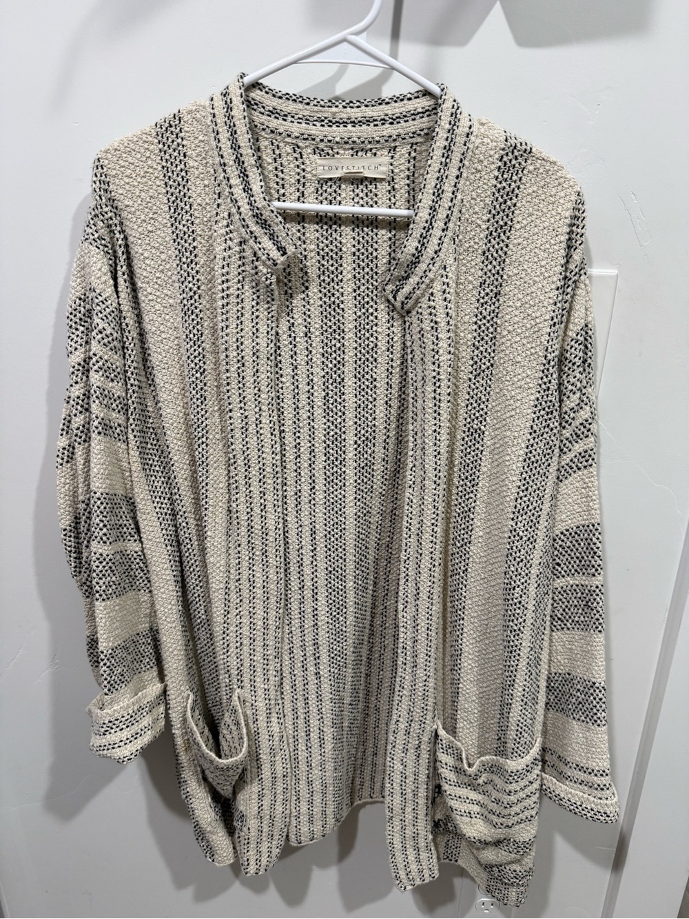Lovestitch Cream & Black Striped Knit Sweater